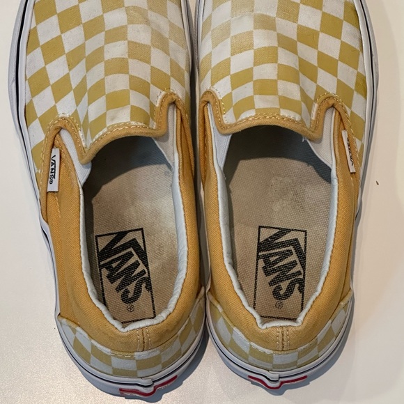 Yellow Checkerboard Vans Sneakers Sz. 7W - Picture 7 of 9